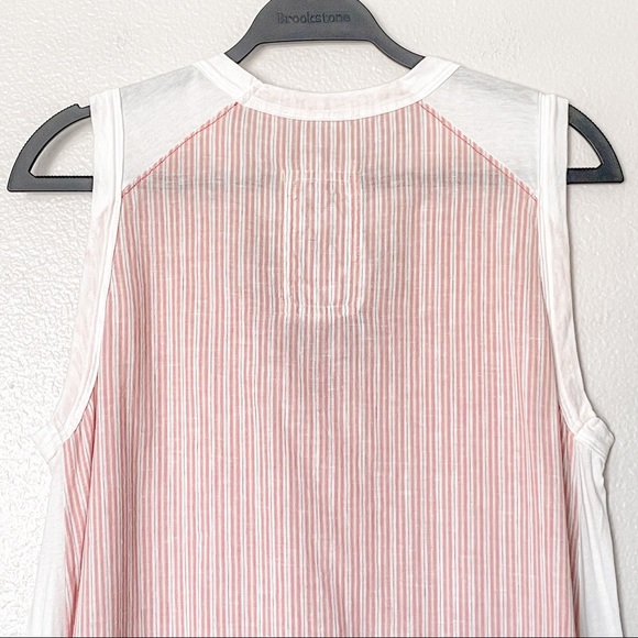 Johnny Was Pete & Greta Barbour Red Stripe Sleeveless Embroidered Shift Medium - Picture 7 of 10